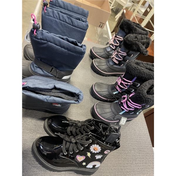 5 NEW PAIRS GIRLS SIZE 13 WINTER BOOTS AND FASHION BOOT