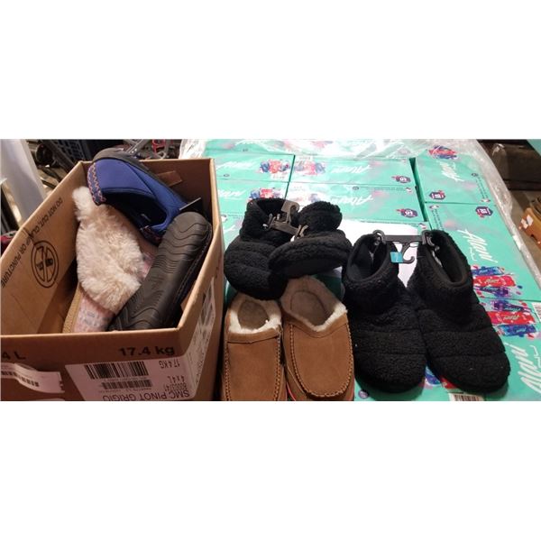 BOX OF NEW MENS AND WOMENS SLIPPERS
