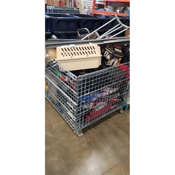 PALLET OF ASSORTED GOODS, CONTENTS OF REPOSESSSED VEHICLES, BIN NOT INCLUDED