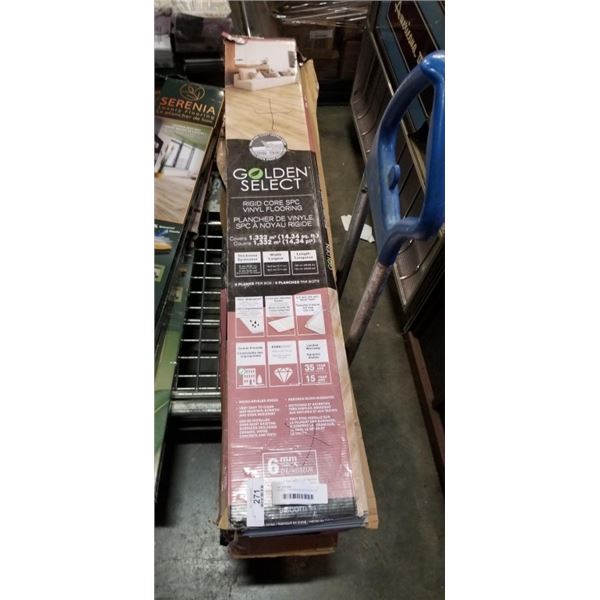 9 BOXES OF GOLDEN SELECT RIGID CORE SPC FLORING 6 PLANKS PER BOX COVERS 1.332 SQM PER CASE