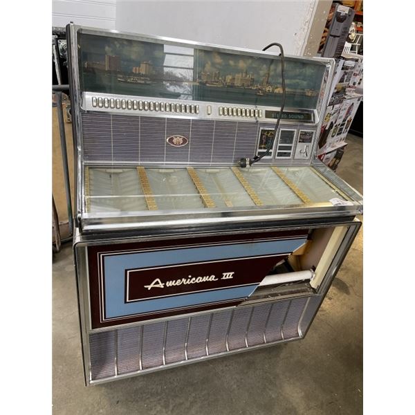 ANTIQUE WURLITZER JUKEBOX, AS FOUND, LIGHTS UP