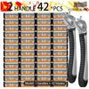 Image 1 : NEW 44 PIECE RAZOR SET TWO HANDLES AND 42 BLADES