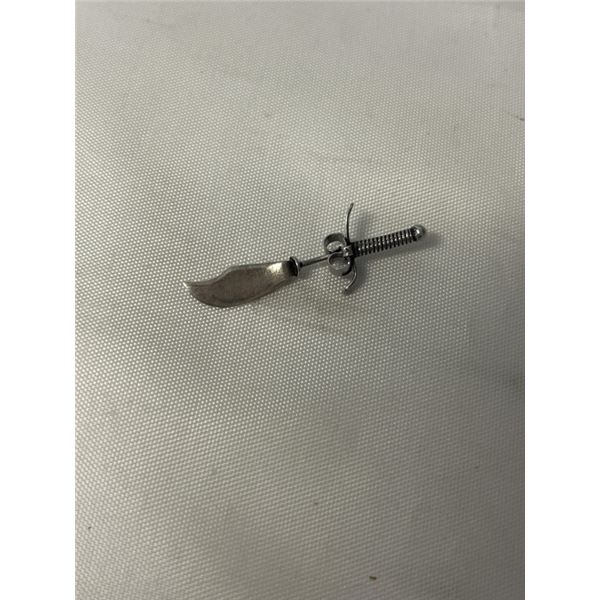VINTAGE STERLING SILVER DAGGER EARRING, RARE, MARKED 925 (ONLY ONE)