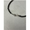 Image 2 : STERLING SILVER W/ BLACK FRECH JET CRYSTAL BEADS LARGE BRACELET OR ANKLET
