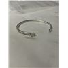 Image 1 : SOLID STERLING SILVER OPEN CUFF BANGLE W/ 2 STARS, MARKED 925