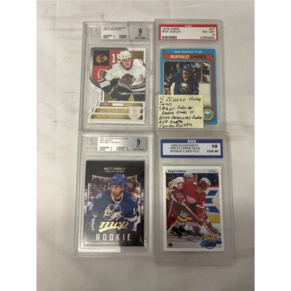 4 GRADED HOCKEY CARDS
