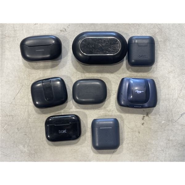 8 ASSORTED PAIRS OF BLUETOOTH EARBUDS,