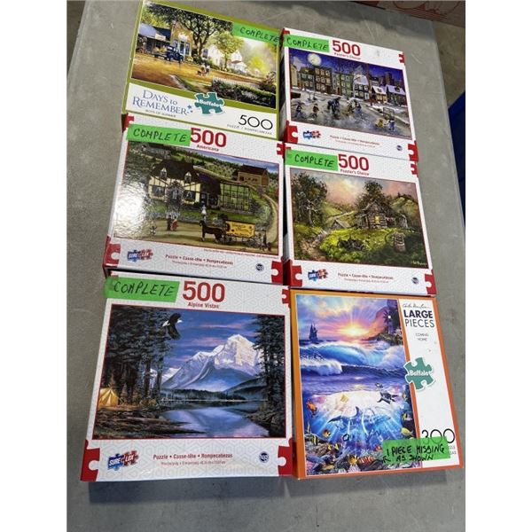 6  500PC PUZZLES - ALL COMPLETE