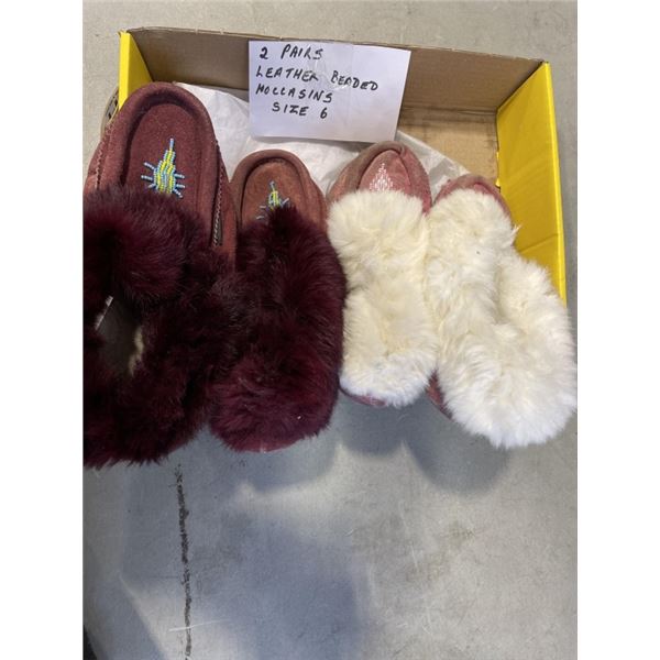 2 PAIRS SIZE 6 MOCCASINS