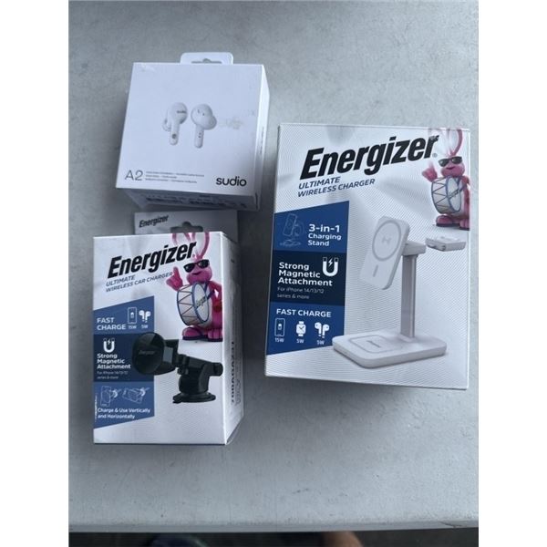 ENERGIZER ULTIMATE FAST CHARGE WIRELESS 3 IN 1 CHARGING STAND, ENERGIZER ULTIMATE WIRELESS CAR CHARG
