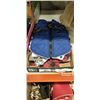 Image 1 : APPROX 25 NEW DOG BANDANAS ASSORTED SIZE AND NEW SIZE M DOG JACKETY WITH BUILT IN HARNESS