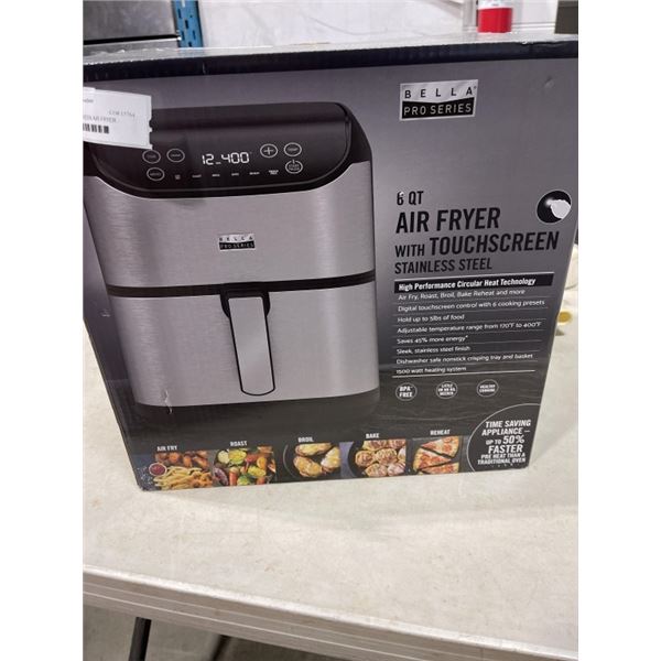 BELLAPRO 5.7L TOUCHSCREEN AIR FRYER - TESTED WORKING, RETAIL $219