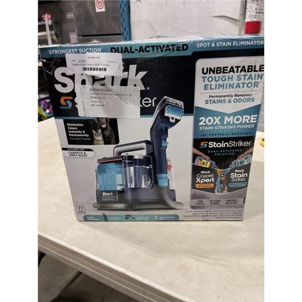 SHARK STAIN STRIKER CORDED PORTABLE CLEANER - TESTED WORKING, RETAIL $179