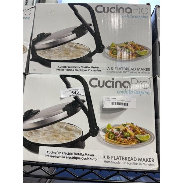 2 CUCINA PRO TORTILLA AND FLATBREAD MAKERS