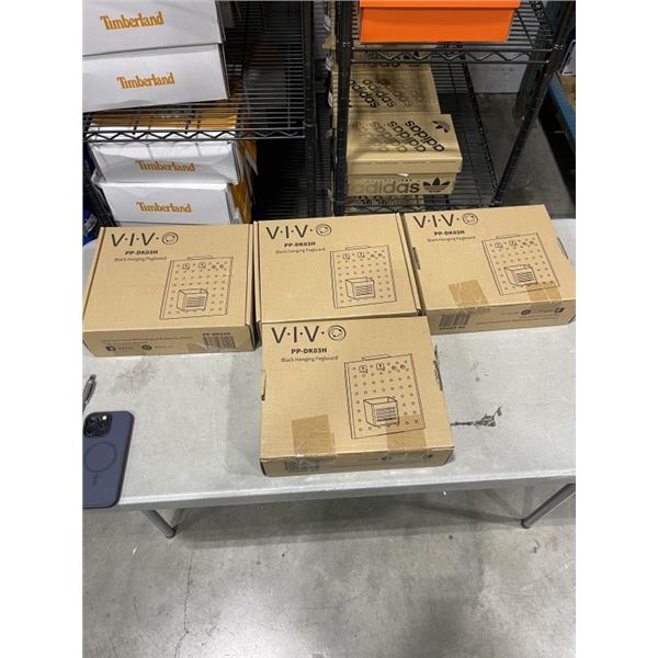 4 NEW VIVO BLACK HANGING PEGBOARD 10X12 INCH EACH