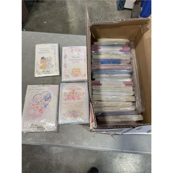 CASE OF NEW GREETING CARDS, ANNIVERSARY AND VAIETY OF OTHER CARDS, SOME VINTAGE FROM ENGLAND