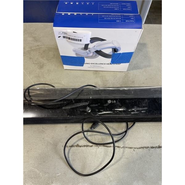 SOUND BAR W/ REMOTE AND 2 OCULUS REPLACEMENT STRAPS