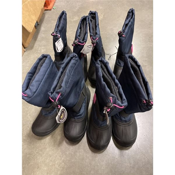 4 NEW PAIRS GIRLS SIZE 3 WINTER BOOTS