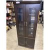 Image 1 : DARK FINISH 4 DOOR STORAGE CABINET