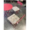 Image 2 : 3PC RED FOLIDNG BISTRO PATIO SET