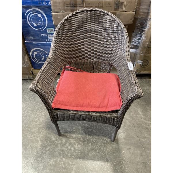 RATTAN PATIO ARMCHAIR WITH CUSHION