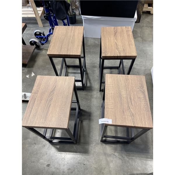 4 MODERN FLAT TOP BAR STOOLS