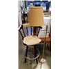 Image 1 : RETRO BARSTOOL AND BRASS BRIDGE LAMP