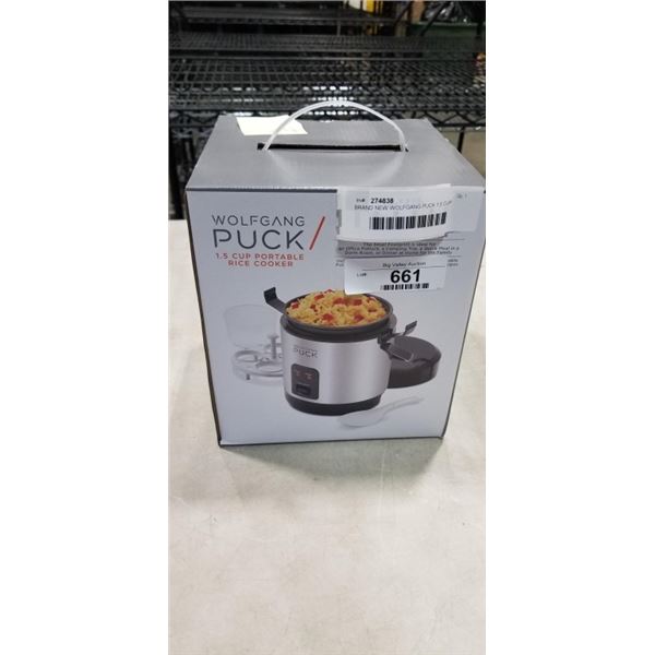 BRAND NEW WOLFGANG PUCK 1.5 CUP PORTABLE RICE COOKER