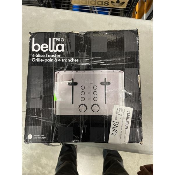 BELLAPRO 4 SLICE STAINLESS TOASTER - TESTED WORKING, RETAIL $149