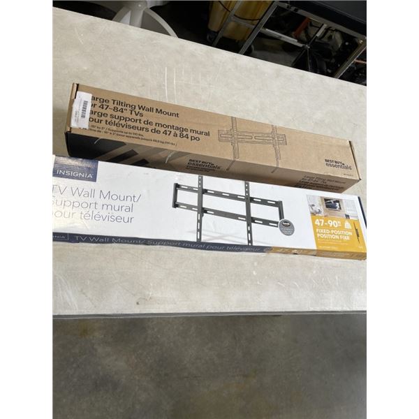 INSIGNIA 47-90 INCH FIXED POSITION TV WALL MOUNT AND BEST BUY ESSENTIAL 47-84 INCH TILTIUNG TV WALL 