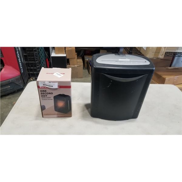 PAPER SHREDDER AND WARM AIR BLOWER