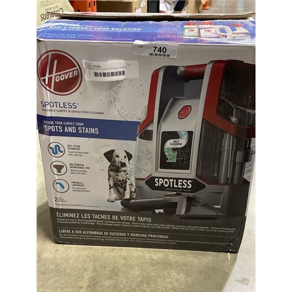HOOVER SPOTLESS PORTABLE CARPET AND UPHOLSTERY CLEANER