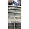 Image 2 : WHITE IKEA SERVING CABINET WITH HUTCH DISPLAY TOP