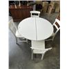 Image 1 : ROUND WHITE IKEA PEDESTAL DINING SET WITH 4 CHAIRS AND EXTENSION