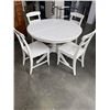 Image 2 : ROUND WHITE IKEA PEDESTAL DINING SET WITH 4 CHAIRS AND EXTENSION