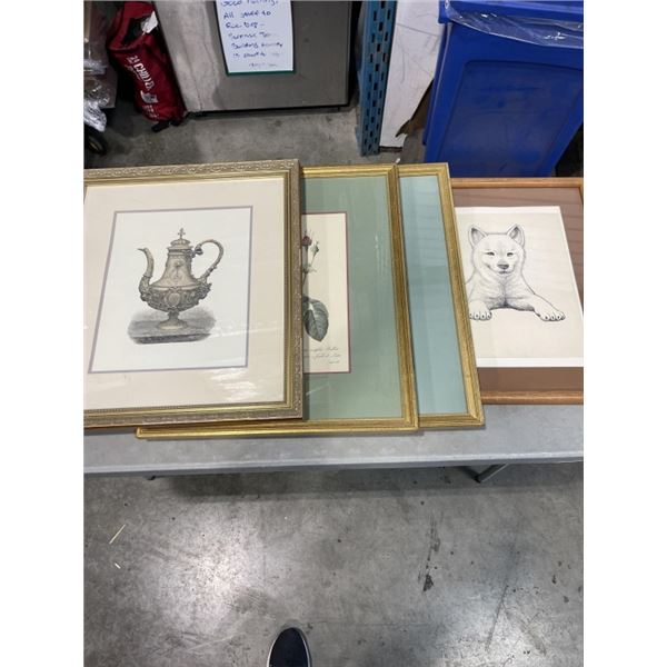 4 FRAMED PRINTS