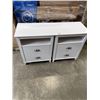 Image 1 : PAIR OF WHITE 2 DRAWER END TABLES