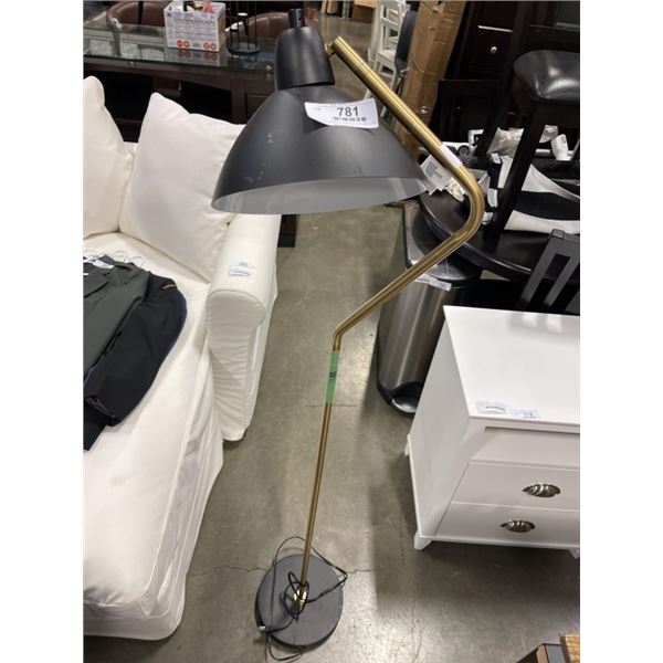 BLACK AND BRASS FLOOR LAMP