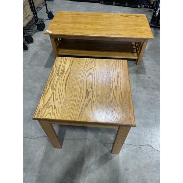 SOLID OAK COFFEE AND ENDTABLE SET