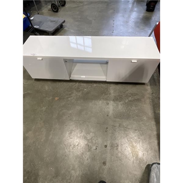 WHITE MEDIA CONSOLE APPROX 64 INCHES
