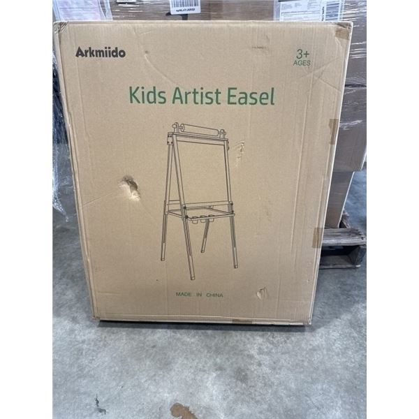 NEW ARKMIIDO KIDS WOODEN ART EASEL SET