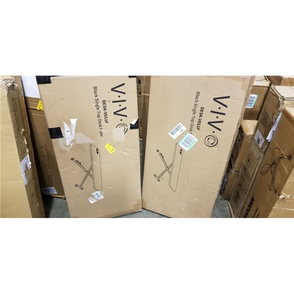 2 VIVO BLACK SINGLE TOP DESK RISERS