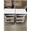 Image 2 : PAIR WHITE 2 DRAWER NIGHT STANDS
