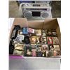 Image 1 : VINTAGE SANYO CASSETTE PLAYER AND ASSORTED CASSETTE TAPES