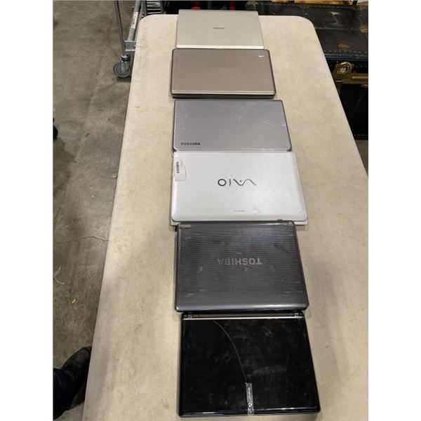 6 LAPTOPS FOR PARTS