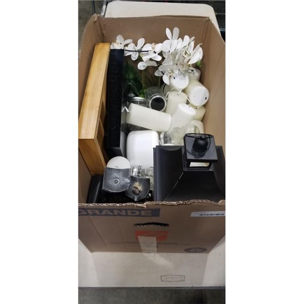 LARGE ASSORTED MENT OF LED CANDLES, LANTERNS, SMALL FOUNTAIN ETC