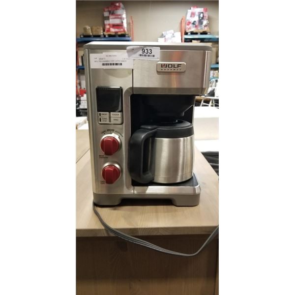 AS NEW DEMO WOLF PROGRAMMABLE DRIP COFFEE MAKER 10-CUP - TESTED WORKING, RETAIL $799