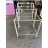 Image 2 : VINTAGE 3PC NESTING GLASS TOP TABLE SET