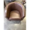 Image 1 : BROWN LEATHER TUB CHAIR