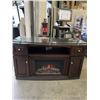 Image 1 : ELECTRIC HEAT AND FLAME LIGHT UPO FIREPLACE CONSOLE WITH GLASS TOP, WORKING